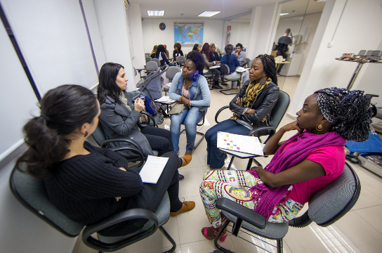 Participantes falam sobre oportunidades em instituições. Foto: Fellipe Abreu/Pacto Global