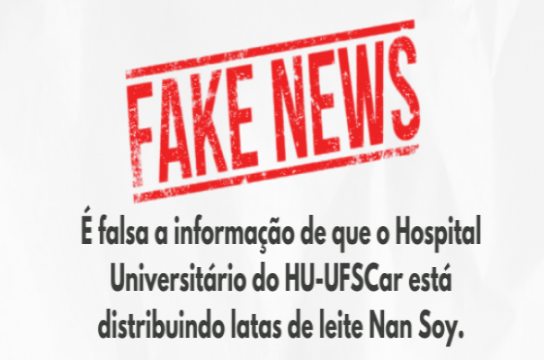 Alerta sobre notícia falsa referente à doação de leite pelo HU (Arte: HU)