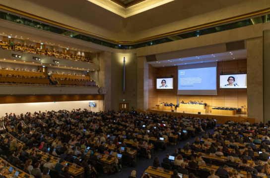 Representantes reunidos  para abertura do INC5.2 (Foto: IISD/ENB - Kiara Worth)
