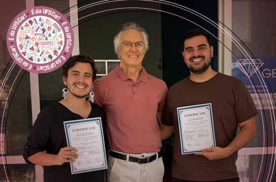Bruno Reitmann, Victor Carlos Pandolfelli e Otávio Borges (Foto: Divulgação GEMM/UFSCar)